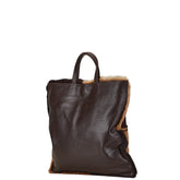 ロエベ ハンドバッグ ブラウン ベージュ ファー レザー レディース LOEWE 【中古】